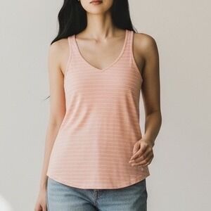 Y2K American Eagle Tank top Sm Pink Coral Rory bella Elena Cami Stripe mallcore